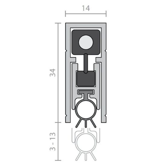 Automatic Drop Down Door Seal 1070 mm Cut To Size 920 mm (950.06.302)