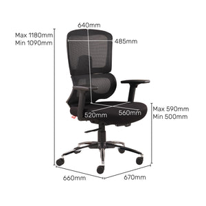 Vestra Focus - Fabric Ergonomic Chair in Black