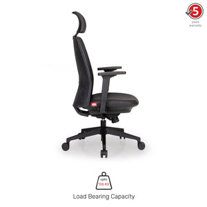 Elentra Ace - Leatherette Signature Chair in Grey (High Back)