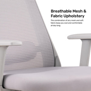 Aristo Focus - Fabric Ergonomic Chair in Light Grey