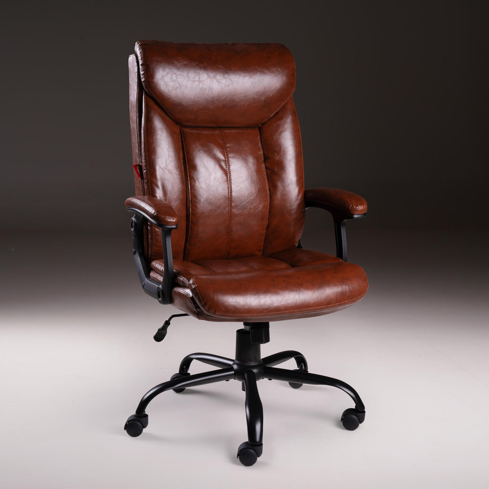 Gregory Adapt - Leatherette Home Office Chair in Tan Brown