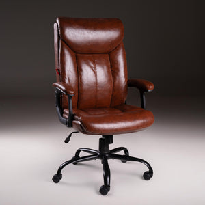 Gregory Adapt - Leatherette Home Office Chair in Tan Brown