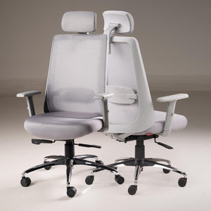 Aristo Focus - Fabric Ergonomic Chair in Light Grey (High Back v2)
