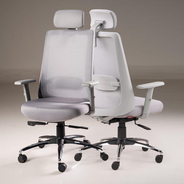 Aristo Focus - Fabric Ergonomic Chair in Light Grey (High Back v2)