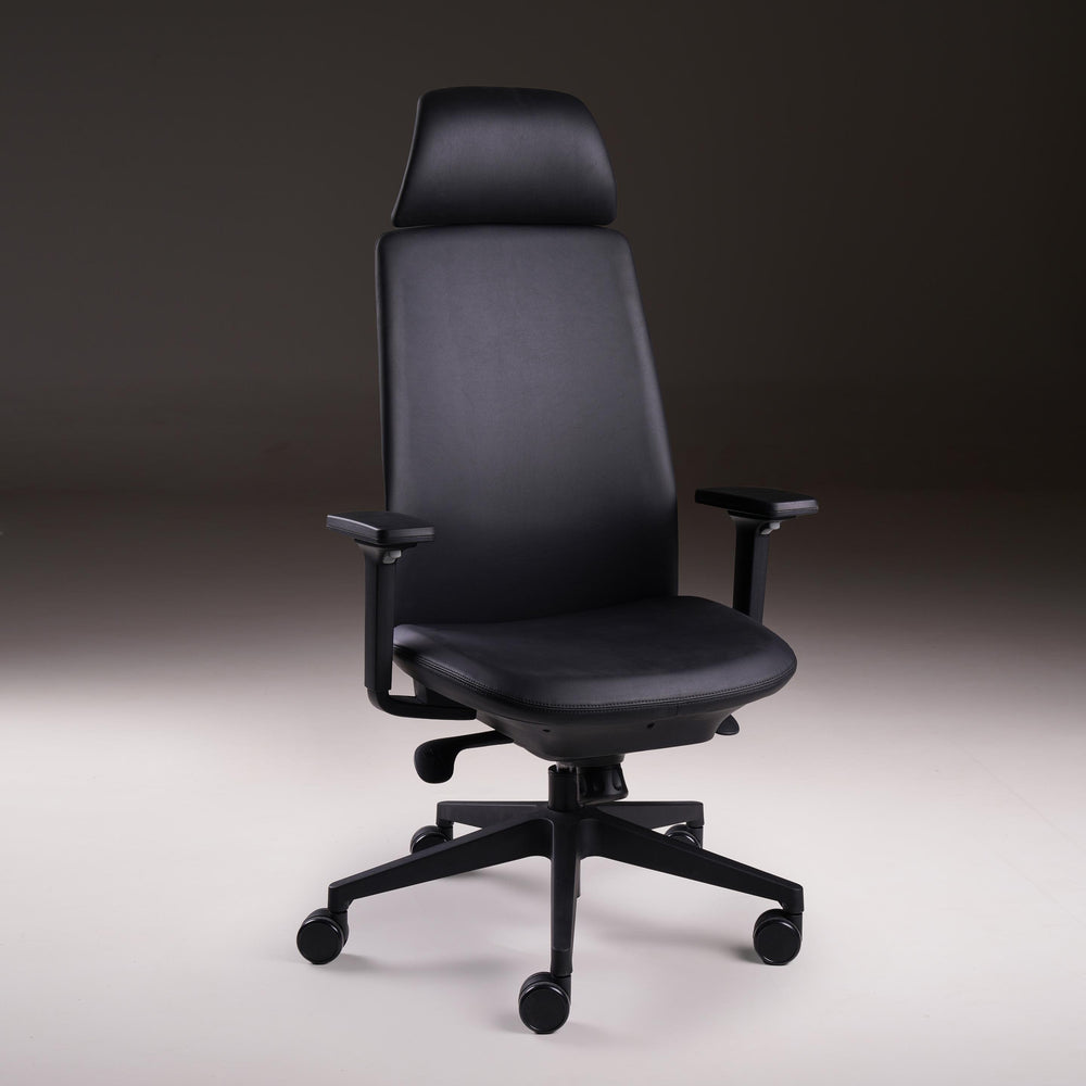 Elentra Ace - Leatherette Signature Chair in Grey (High Back)