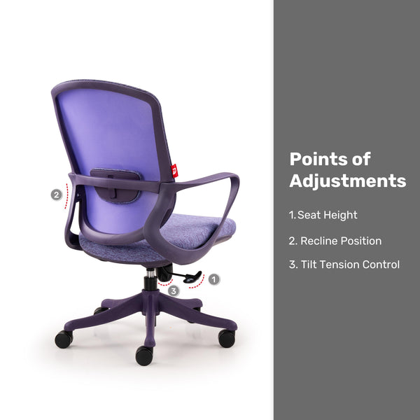 Cove Adapt - Fabric Home Office Chair in Purple