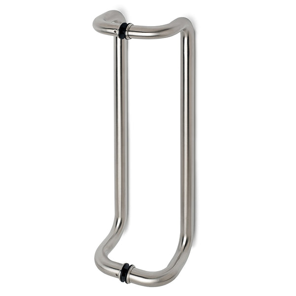 OFFSET DOOR HANDLE GP series, offset pull handle of size: Ø25mm x 450mm with accessories for glass door. Material : SS 304. Finish: satin, Finish : Black