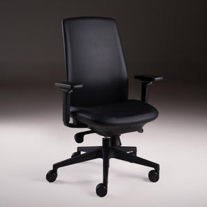 Elentra Ace - Leatherette Signature Chair in Grey (Medium Back)