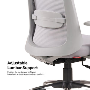 Aristo Focus - Fabric Ergonomic Chair in Light Grey