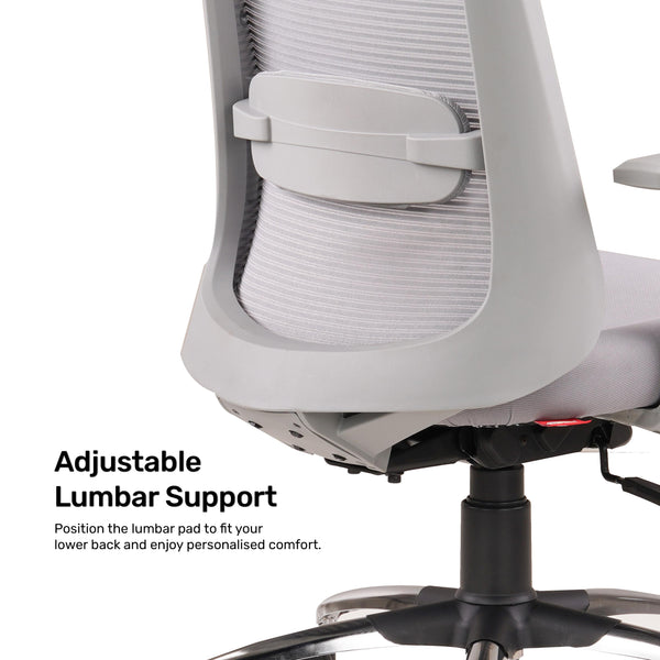 Aristo Focus - Fabric Ergonomic Chair in Light Grey