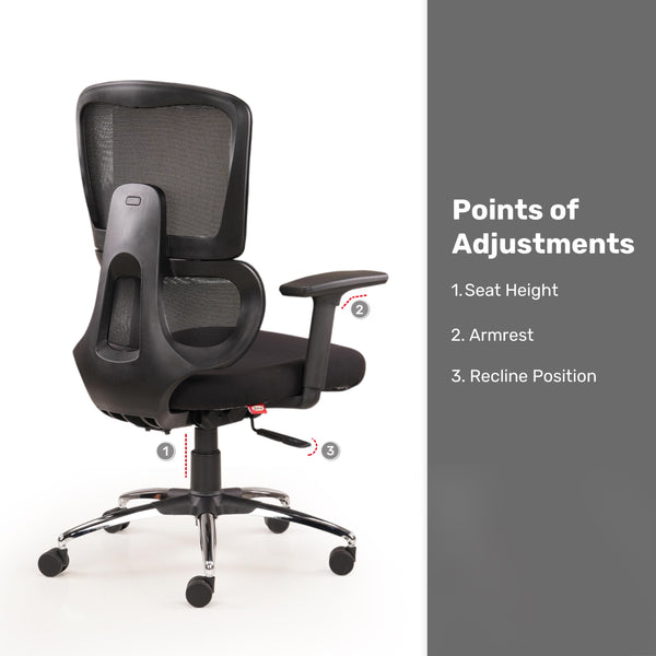 Vestra Focus - Fabric Ergonomic Chair in Black
