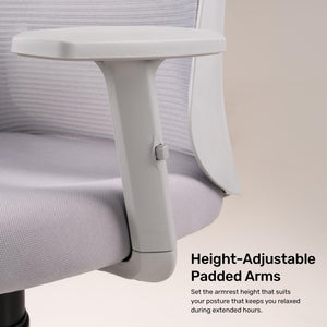 Aristo Focus - Fabric Ergonomic Chair in Light Grey