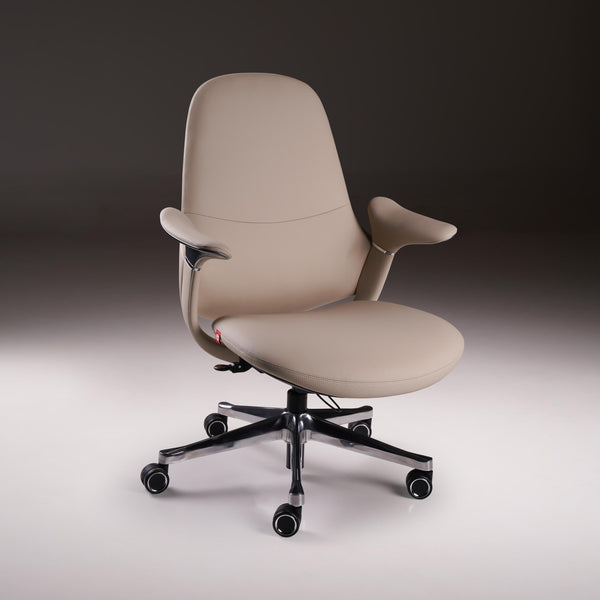 Elixir Ace - Leather Signature Chair in Latte Beige