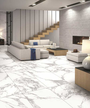 Glacier White Glazed Vitrified Tiles