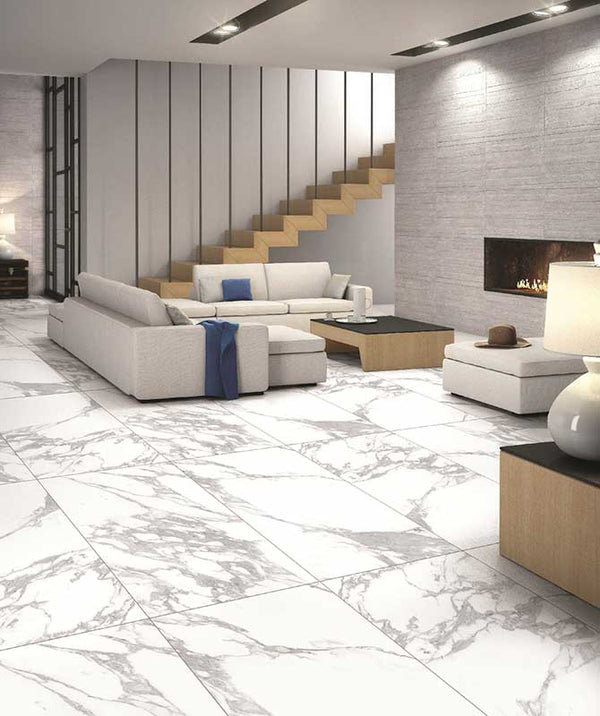 Glacier White Glazed Vitrified Tiles
