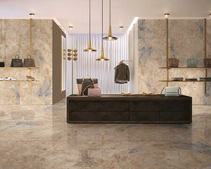 Breccia Azure Glazed Vitrified Tiles