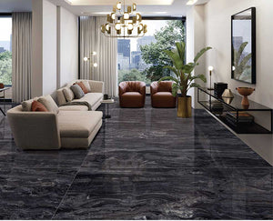 Charcoal Nero Glazed Vitrified Tiles