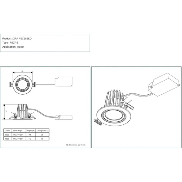 Philips EcoAccent RC271B RS271B LED40/840 PSU-E WB WH