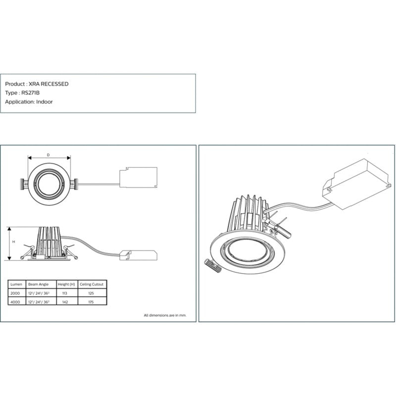 Philips EcoAccent RC271B RS271B LED40/830 PSU-E WB WH