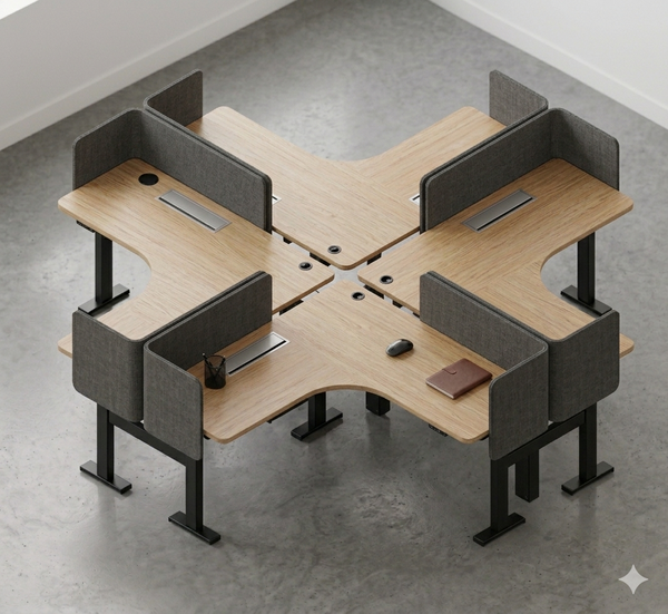 GRAVITON L SHAPED HAT TABLE - 4 PAX