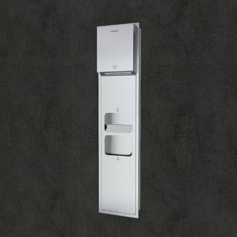 KMR43A
(Automatic Paper Dispenser, Hand Dryer & Waste Receptacle)