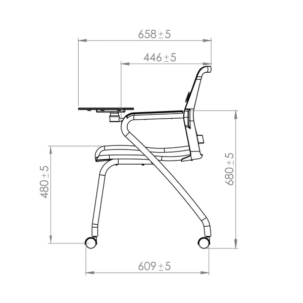 Magna FLIP VA WD(Small) WITH CASTORS PC  Legs