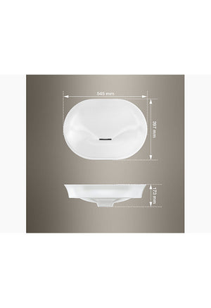 Vive™
54.7 cm oval vessel bathroom sink, no overflow

K-28783IN-0