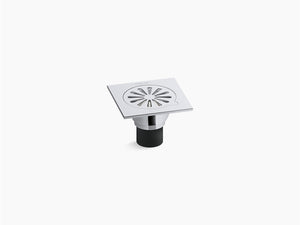 Complementary Square floor drain with round floral pattern K-7275IN-CP