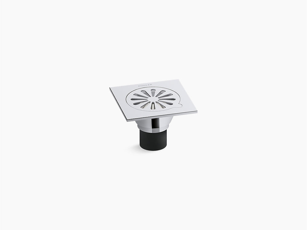 Complementary Square floor drain with round floral pattern K-7275IN-CP