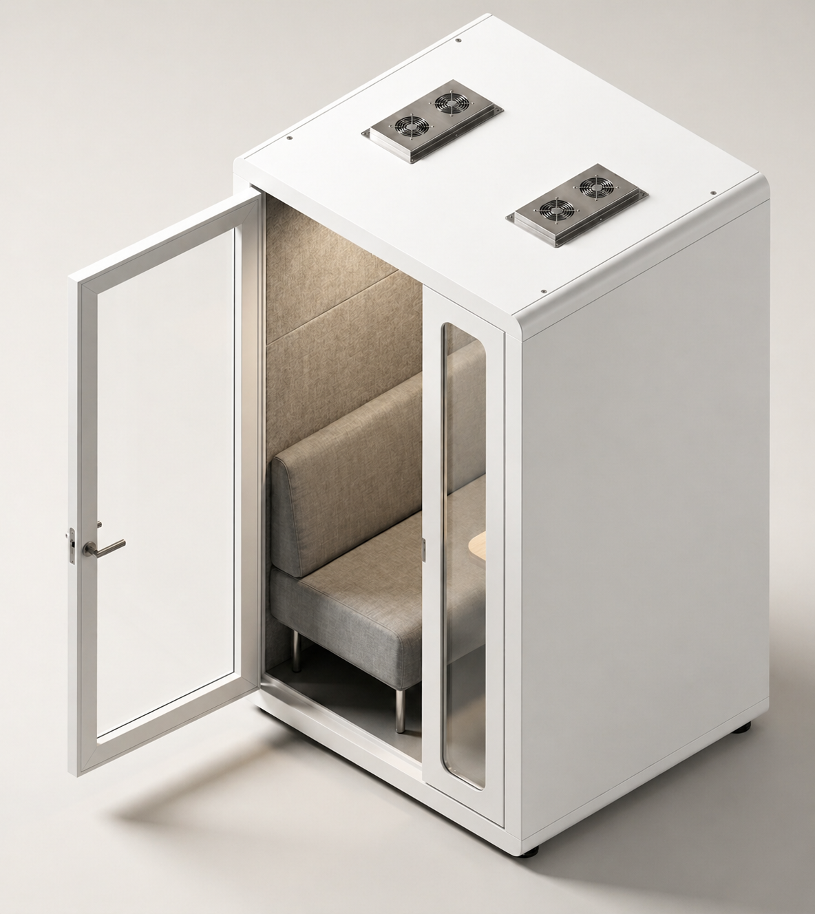 WORKBOOTH - TOP ROUND - LHS - 1400 X 1200 X 2250 MM