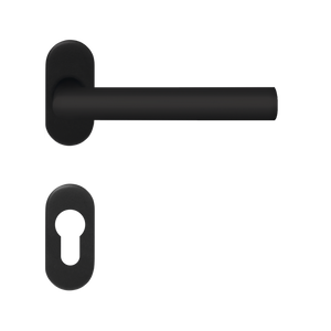 Narrow type L Hollow Lever Handle on Narrow Rose and EP Cylinder Escutcheon For Dr Thk 38-55mm SS 304 MBK (900.79.078)