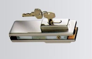Corner patch lock with cylinder fo 10-12 mm glass, SS Matt (981.50.030)