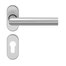 Narrow type L Hollow Lever Handle on Narrow Rose and EP Cylinder Escutcheon For Dr Thk 38-55mm SS 304 (900.79.078)